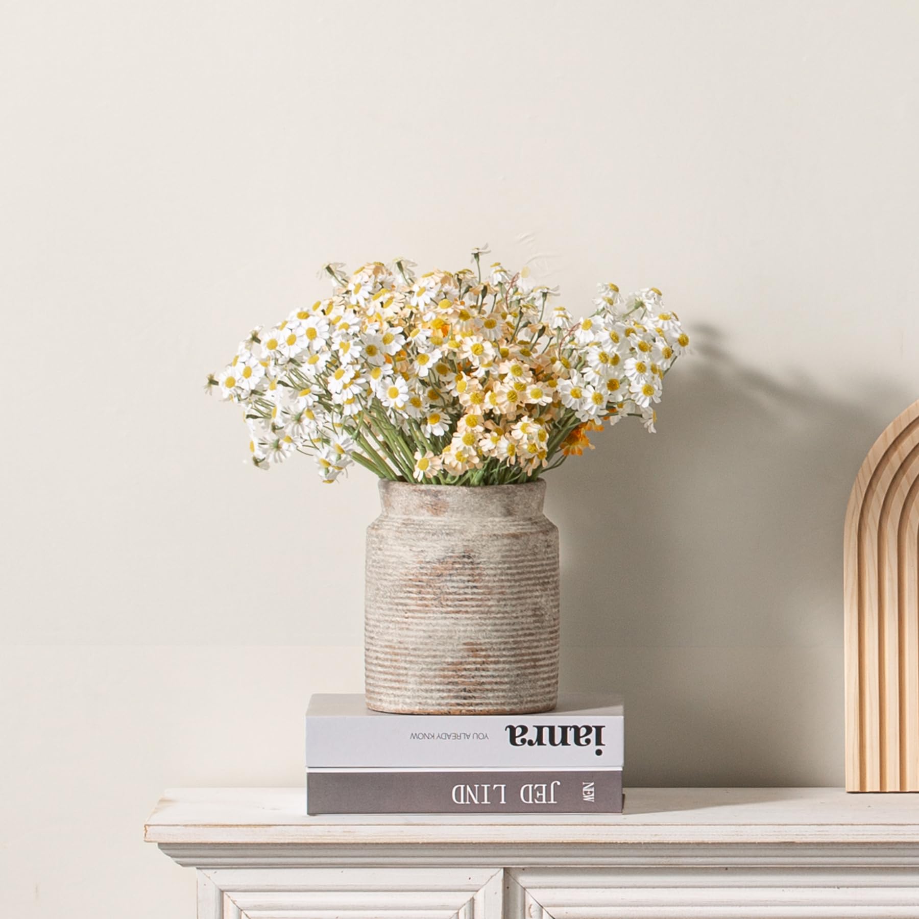 Dobbyby vase mantel decor offers versatile styling for shelves and entryways.