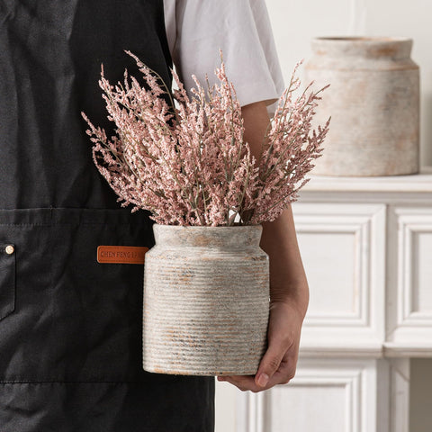 Dobbyby vase on coffee table complements spaces with neutral tones and subtle texture.