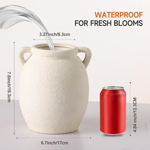 Dobbyby vase with fresh flowers enhances living room or mantle.