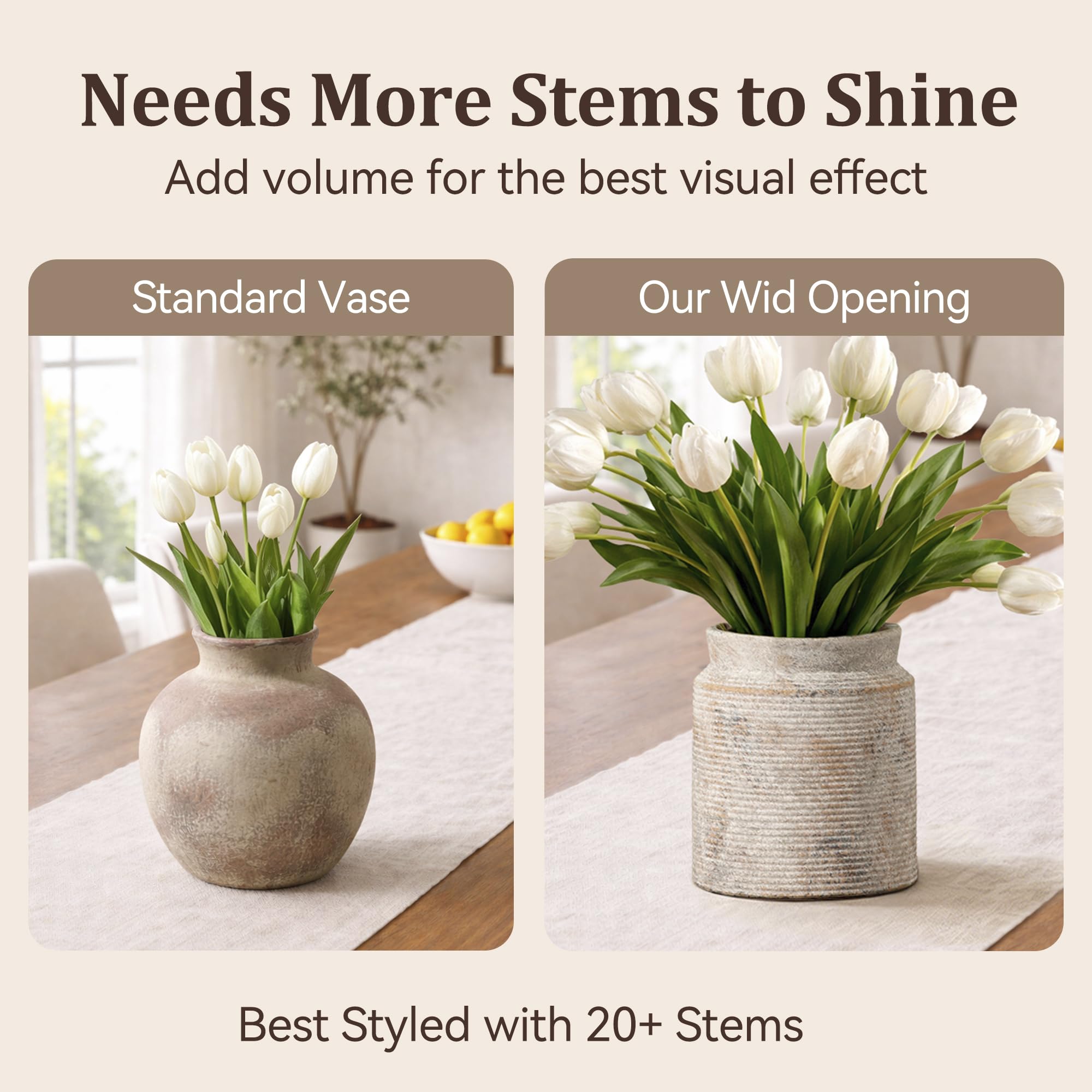 Dobbyby vase with fresh flowers showcases natural beauty and easy centerpiece arrangement.