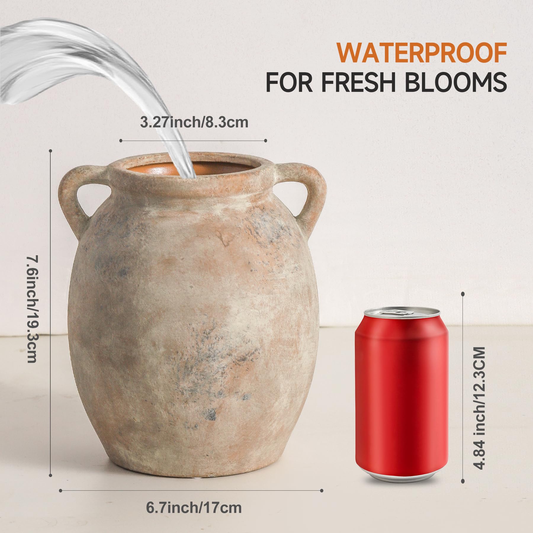 Dobbyby vase with terracotta texture complements rustic spaces