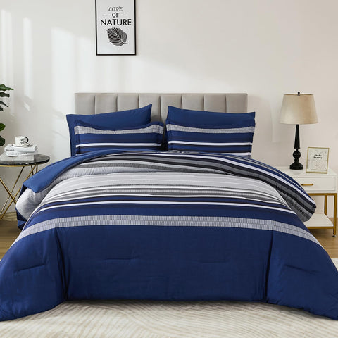 Dobuyly boho striped bedding full set enhances style and cozy nights.