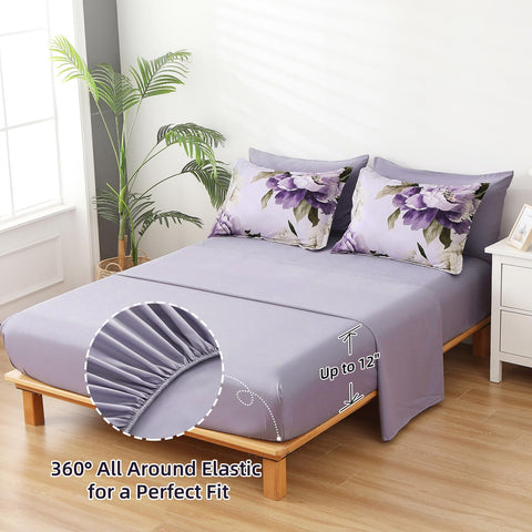 Close-up of Dobuyly floral design on bedding highlighting softness