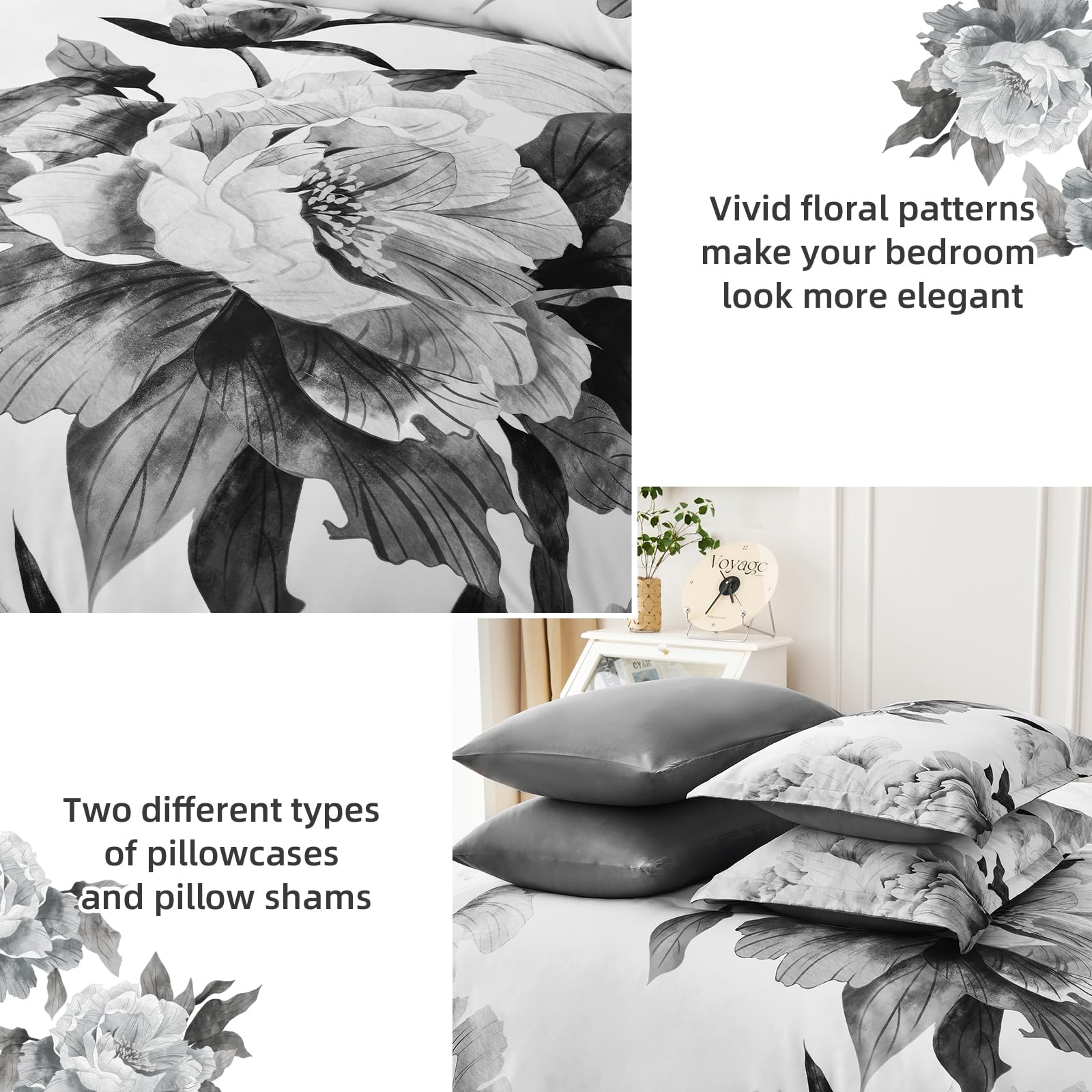Dobuyly Grey Queen Comforter Set fitted sheet provides secure fit and breathability.
