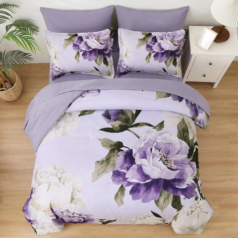 Dobuyly Purple Queen fitted sheet with secure elastic edges