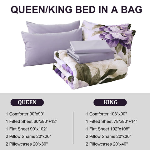 Dobuyly Purple Queen bedding set displayed on a tidy bed