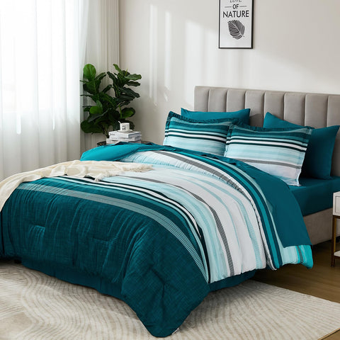 Dobuyly Teal Queen care packaging demonstrates machine-wash friendly care.