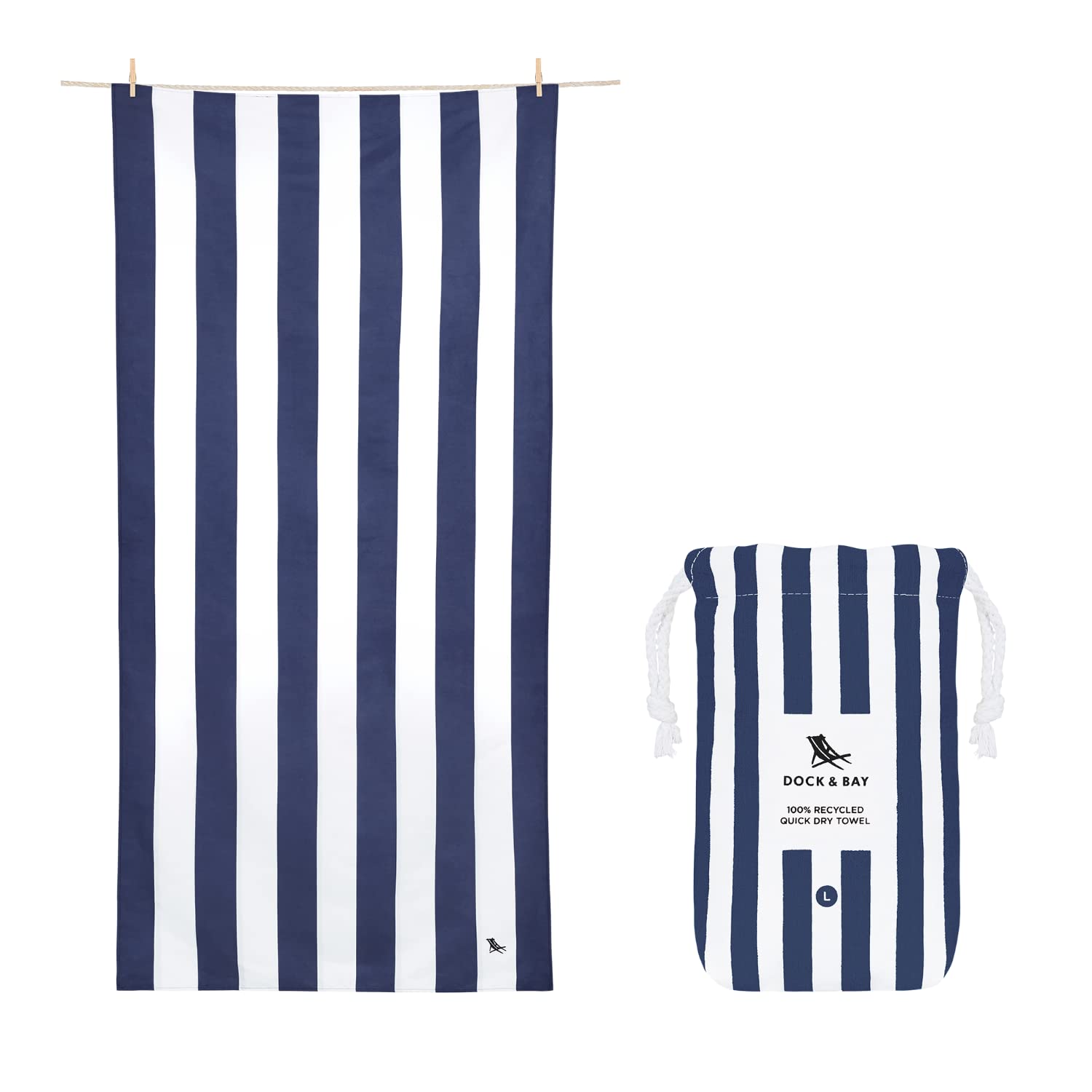 Dock & Bay beach towel quick-dry design for fast drying after swimming.