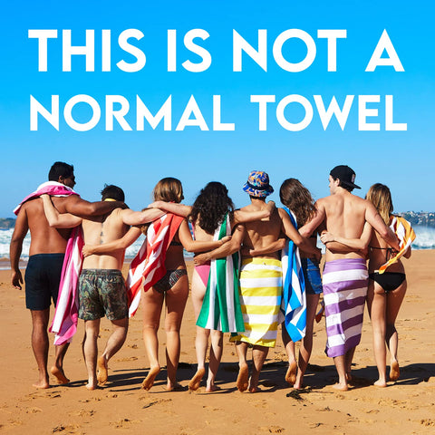 Dock & Bay Beach Towel sand-free action, shake to remove sand.