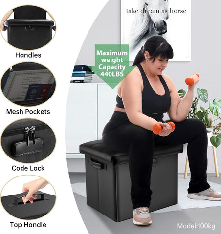 DocSafe 47L hidden storage bench keeps blankets and files neatly concealed