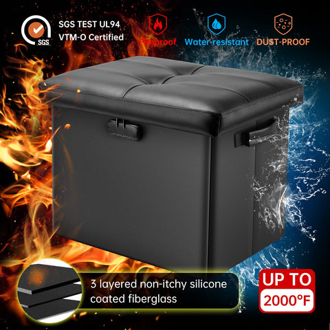 DocSafe ottoman lock system adds private security for stored items