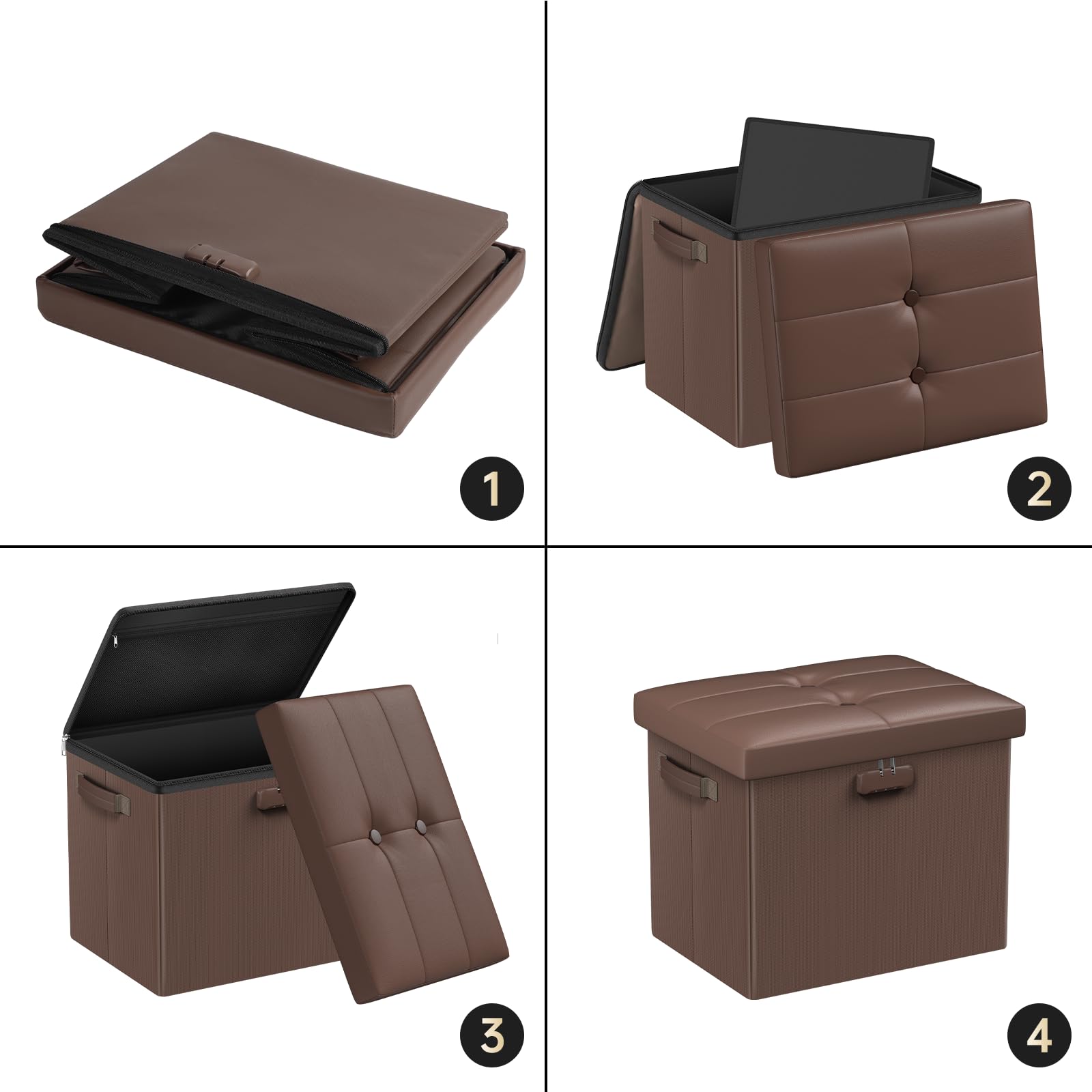 DocSafe storage ottoman ideal for living room or dorm.