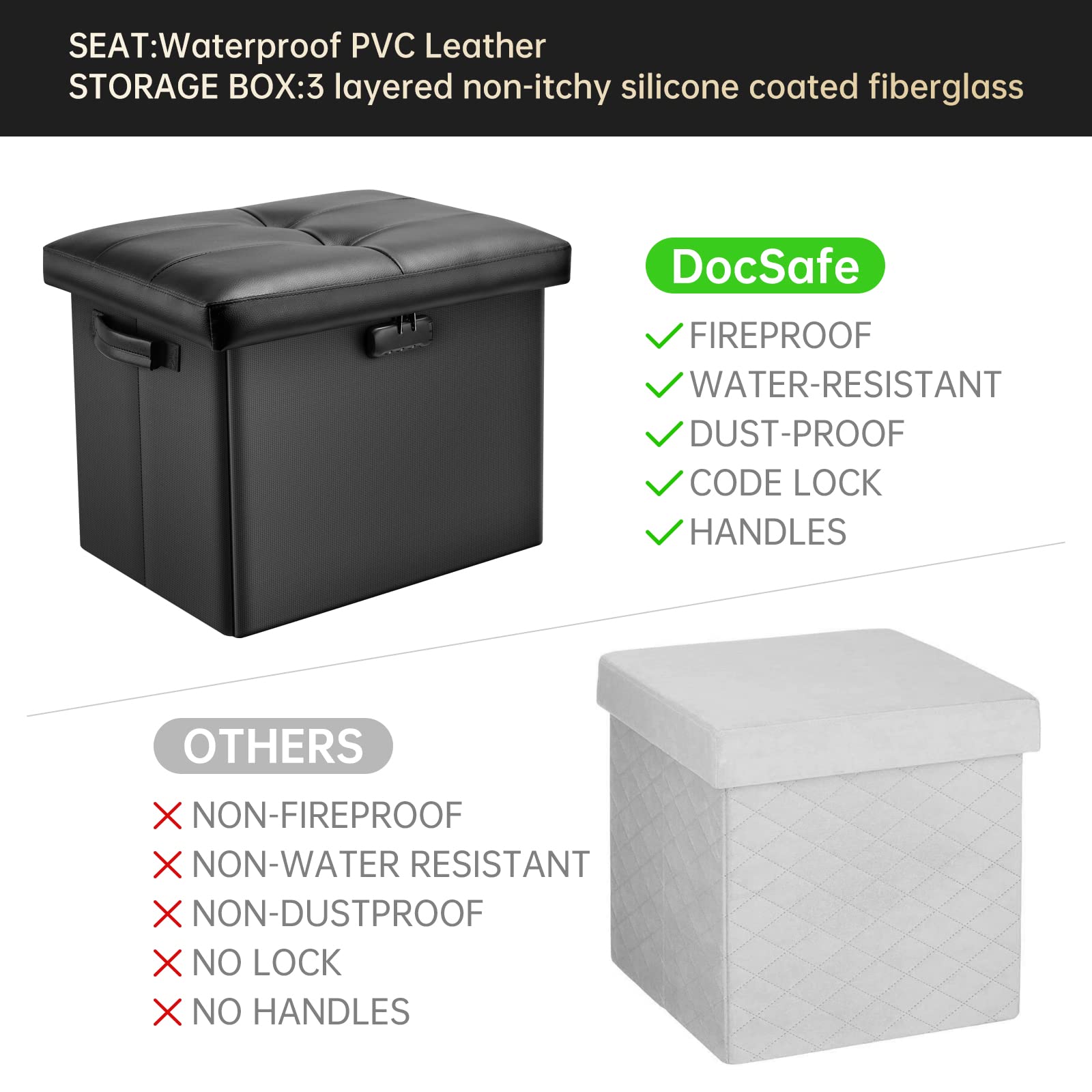 DocSafe sturdy fiberboard and hardware prevent warping under weight
