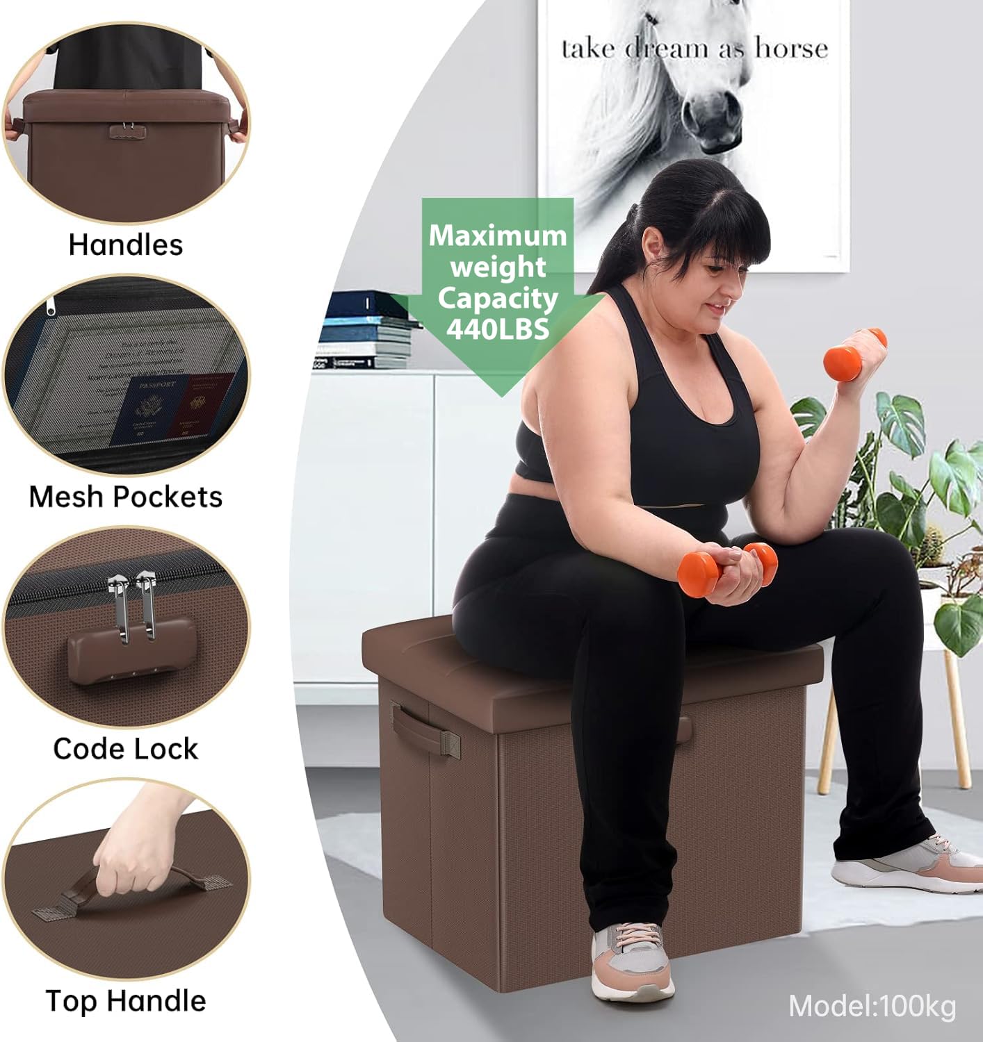 DocSafe 47L hidden compartment ottoman offers discreet storage.