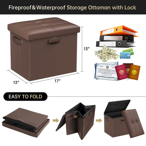 DocSafe foldable ottoman shown in compact, flat-pack form.
