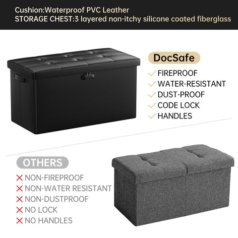 DocSafe versatile bench used as coffee table and storage solution