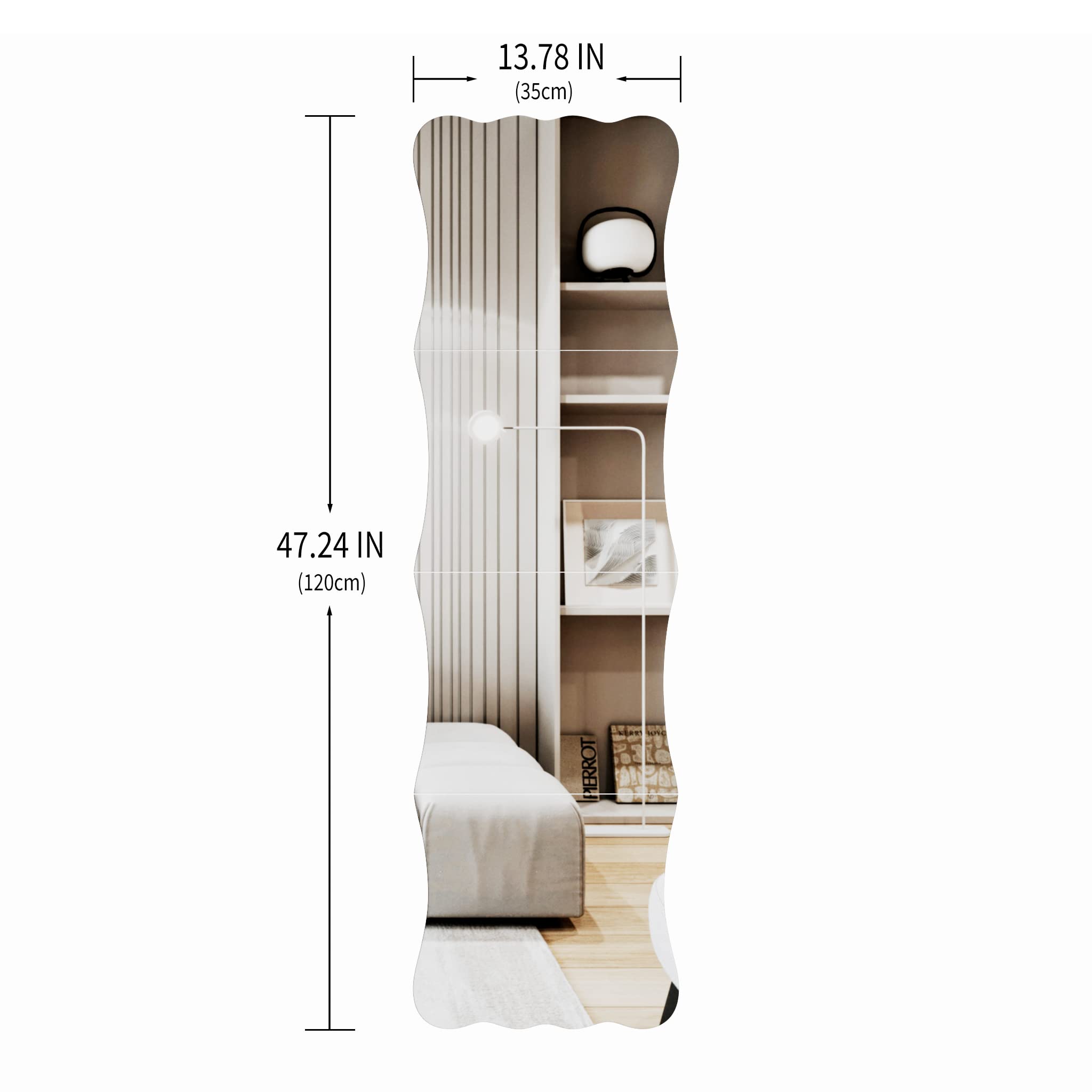 Doeean Wavy mirror tile provides clear reflections at close distance for quick checks.