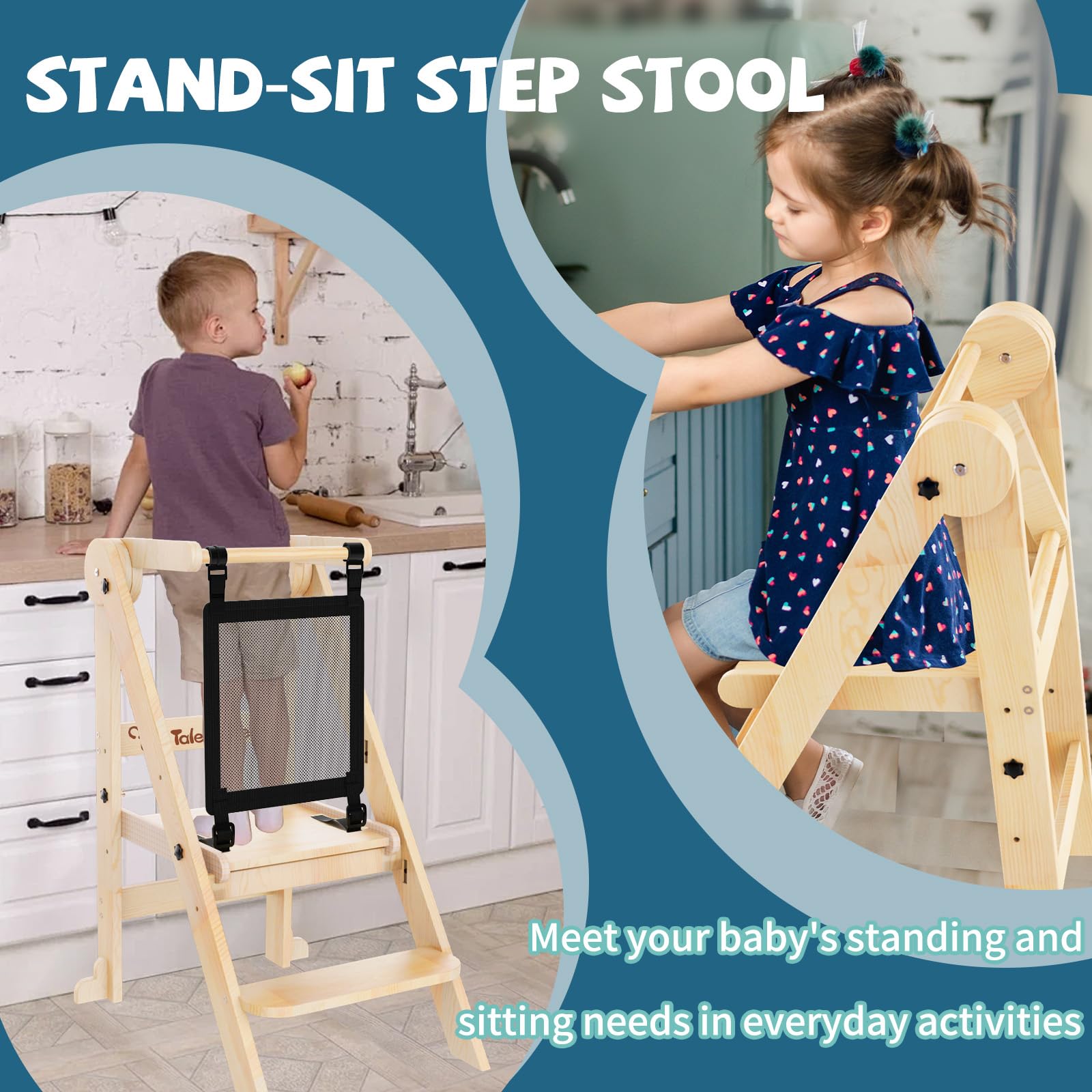 Doerpuz toddler stool for kitchen use helps kids help with cooking tasks.