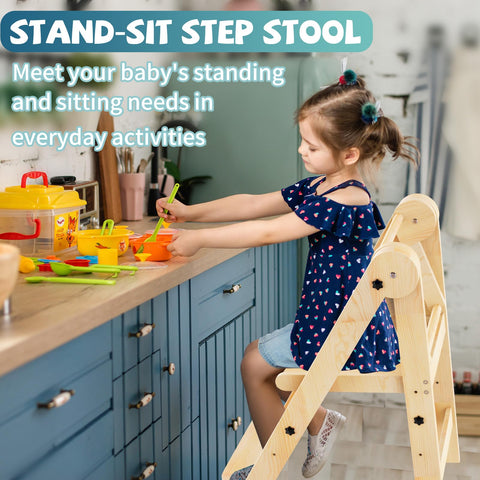 Doerpuz tower's auxiliary foot pads enhance stability on hard surfaces.