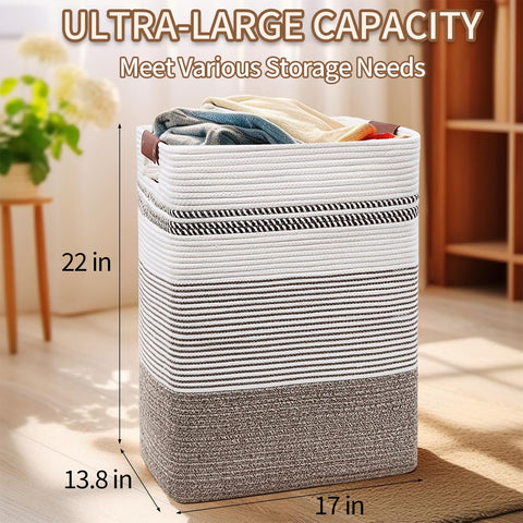 DOFASAYI cotton rope weave basket highlighting textured material for living spaces