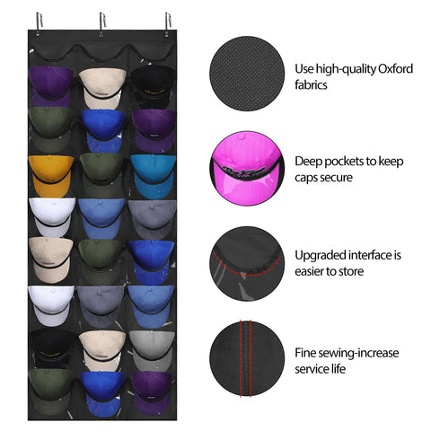 Dofilachy hat rack with 27 deep pockets showcasing organization