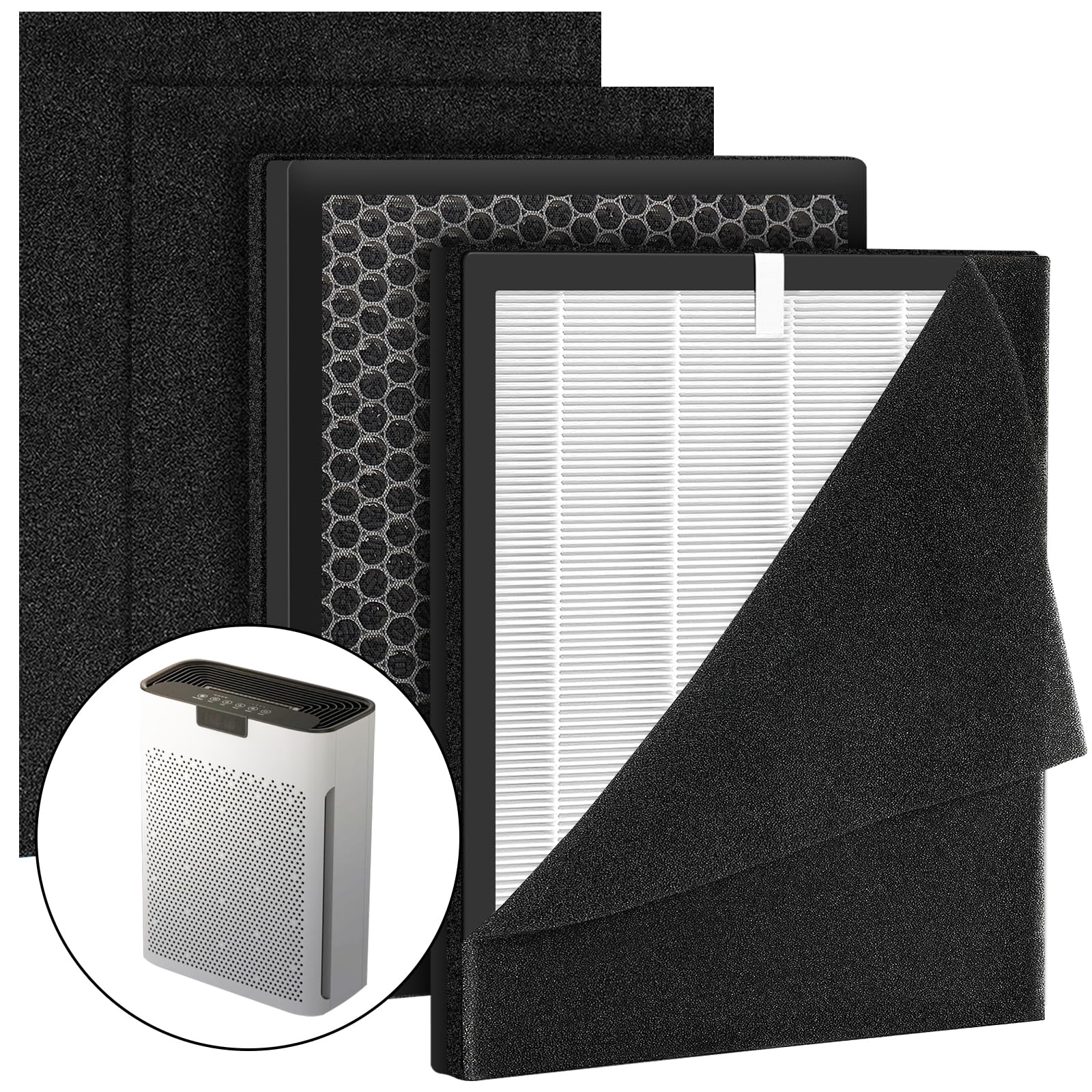 Doifyn KJ190L replacement filter 2-pack for MOOKA purifiers enhances maintenance and performance.