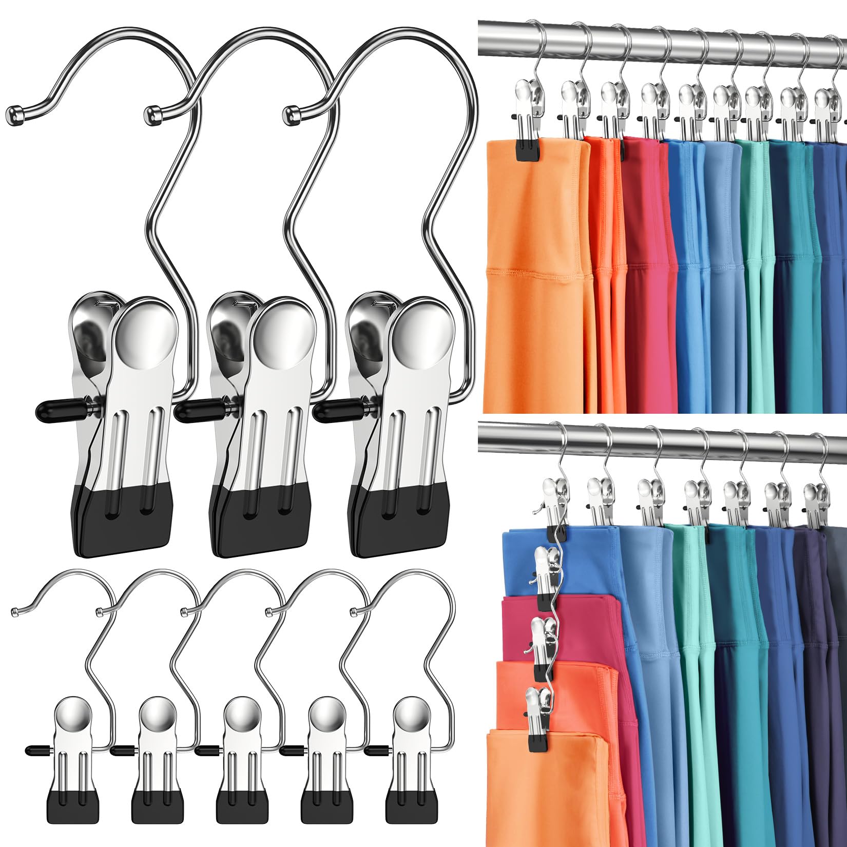 DOIOWN 50-pack pants hangers with clips for efficient closet storage.