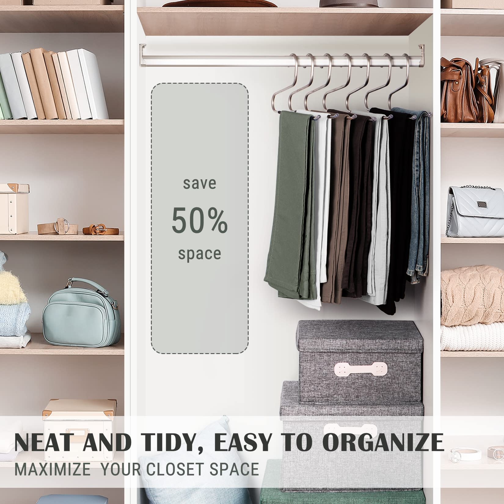 DOIOWN multifunctional clothes hanger organizes scarves and underwear neatly