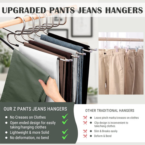 DOIOWN space-saving pants hangers maximize closet space for more outfits