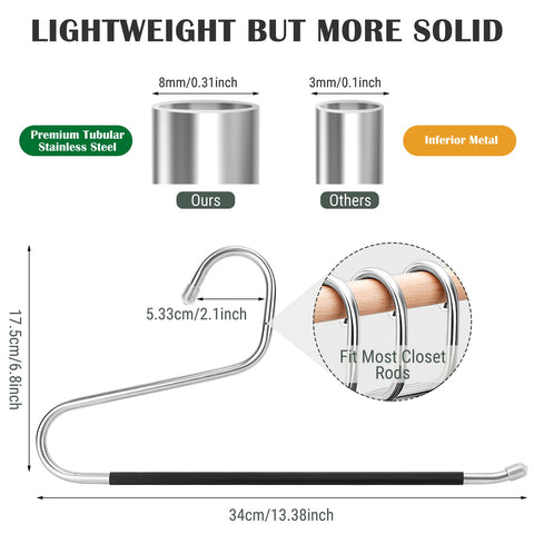 DOIOWN stainless-steel pants hanger offers durable, rust-resistant support for heavy jeans