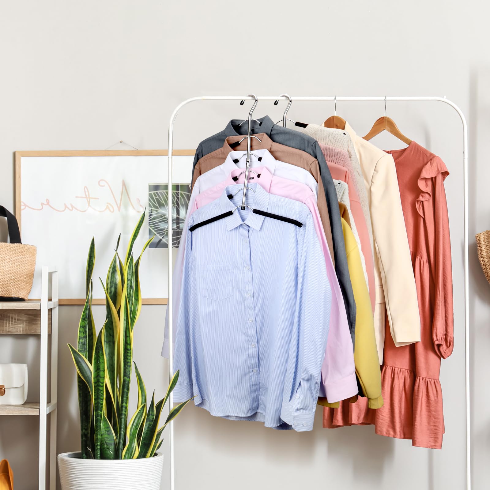DOIOWN versatile hangers suit tees, sweaters, jackets, and more.