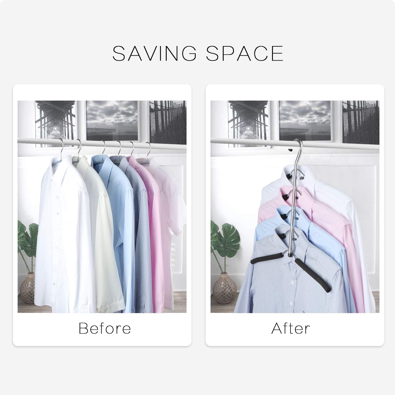 DOIOWN versatile hangers for blouses, shirts, coats, and dresses.
