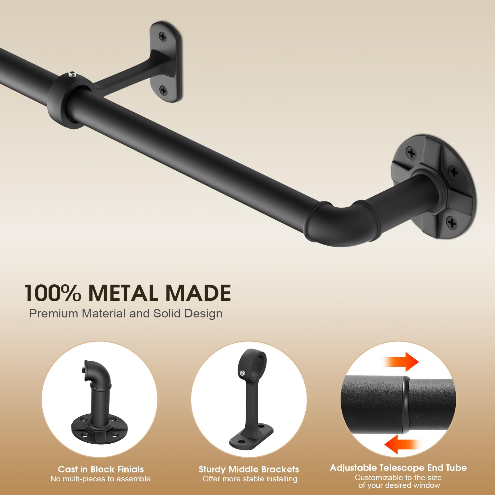 DOJUWIN room divider rod creates privacy for indoor and outdoor spaces.