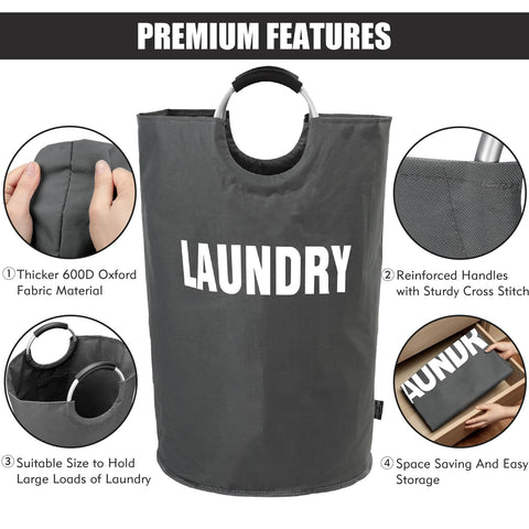 DOKEHOM 160L foldable laundry basket in a closet for organized laundry.