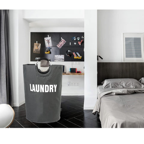 DOKEHOM 160L foldable laundry basket in an office or studio space.