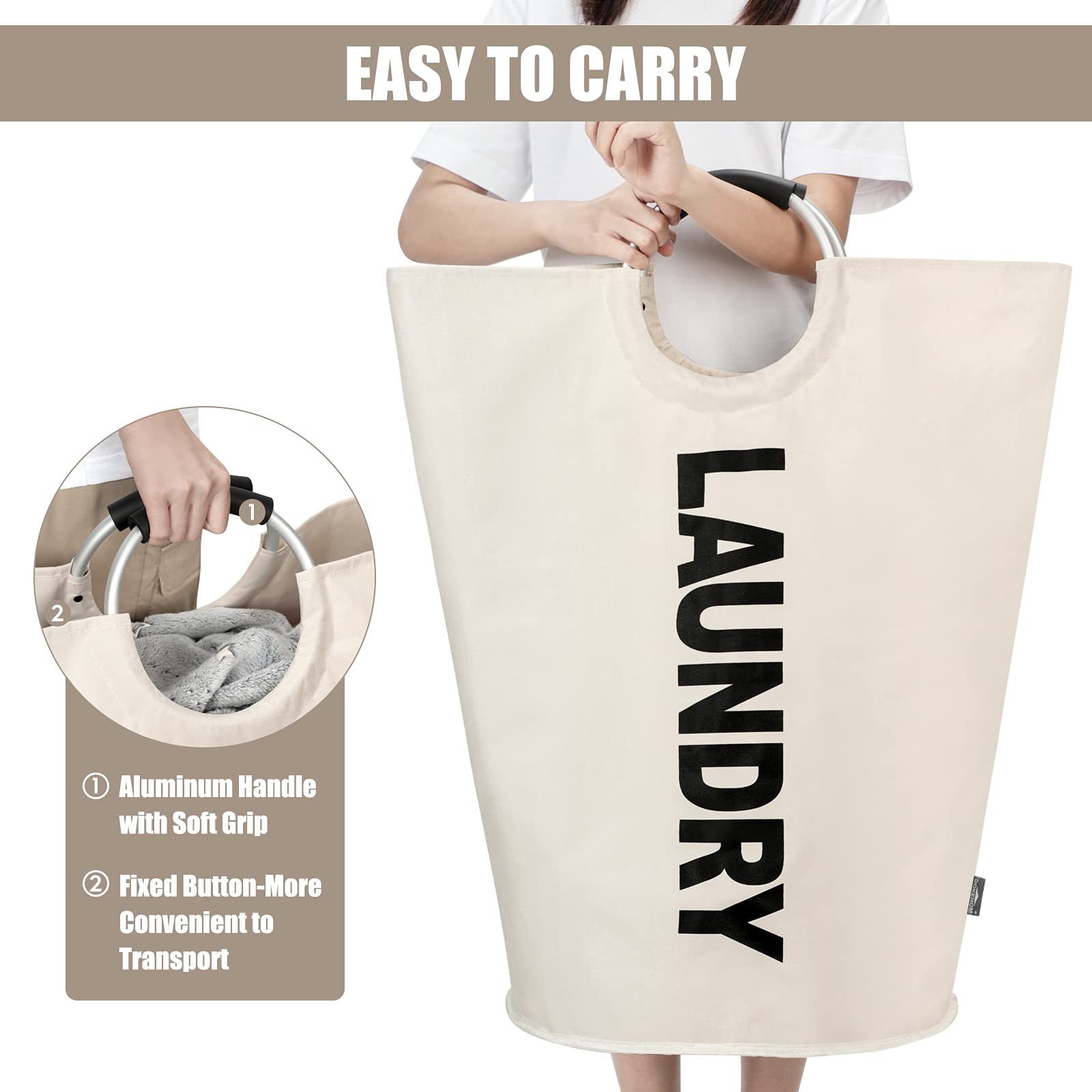 DOKEHOM 125L beige basket with soft EVA handle close-up