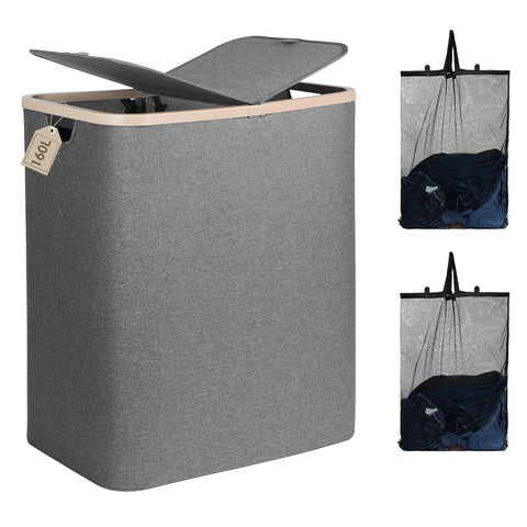 DOKEHOM 160L basket with removable lid for organized sorting