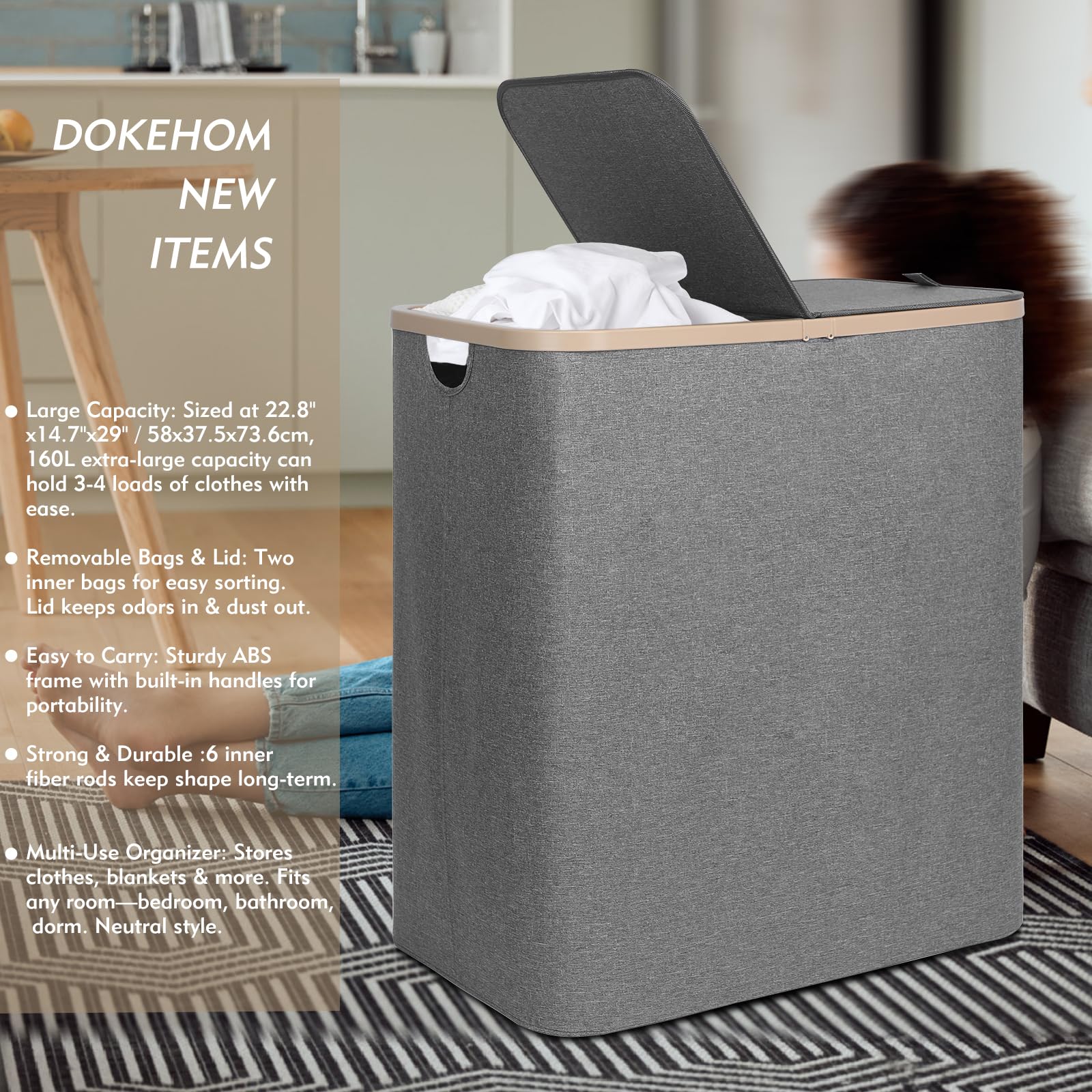 DOKEHOM inner bags divide dirty clothes for easy sorting