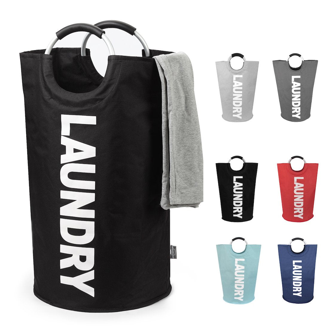DOKEHOM 125L laundry basket collapsible design for easy storage.