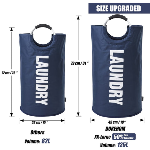 DOKEHOM 125L XL dimensions 17.7in diameter and 31in height for closet fit