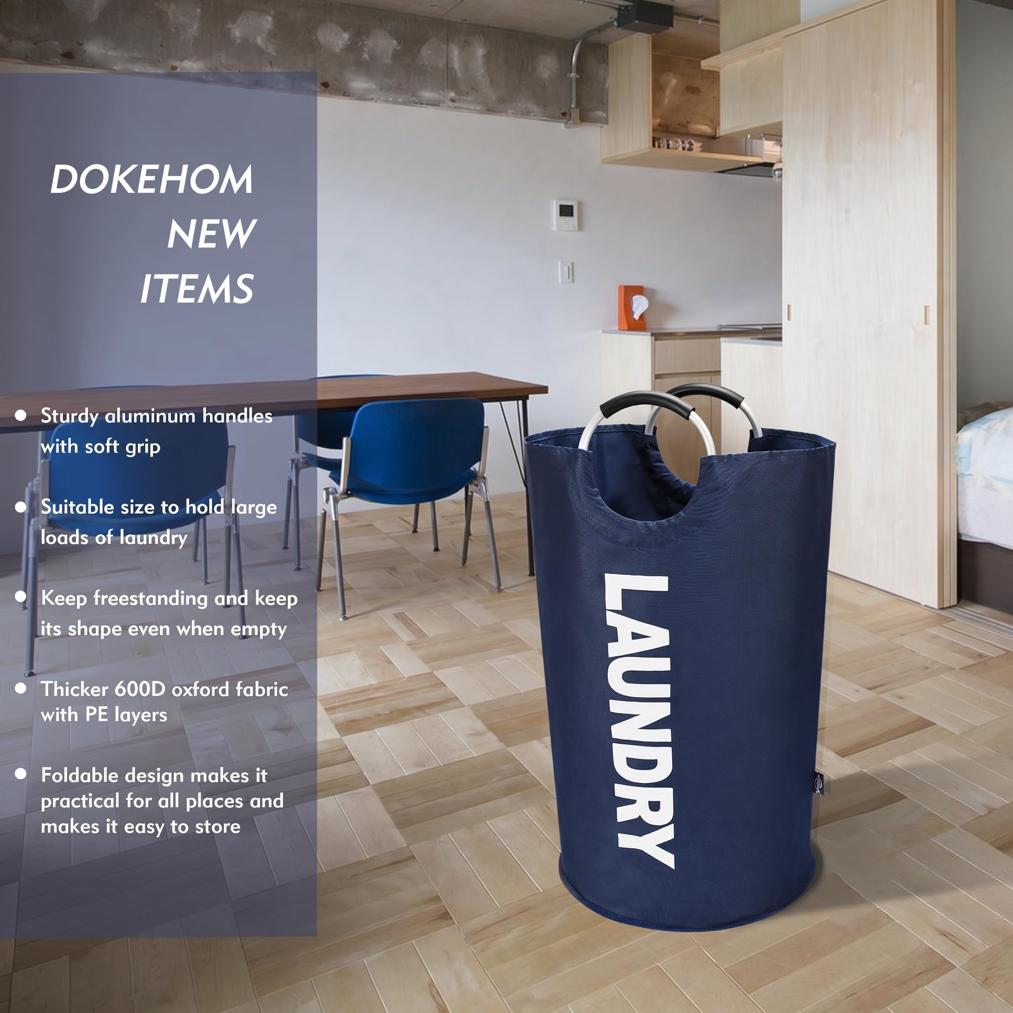 DOKEHOM 125L XL double-layer 600D fabric with PE coating keeps contents dry