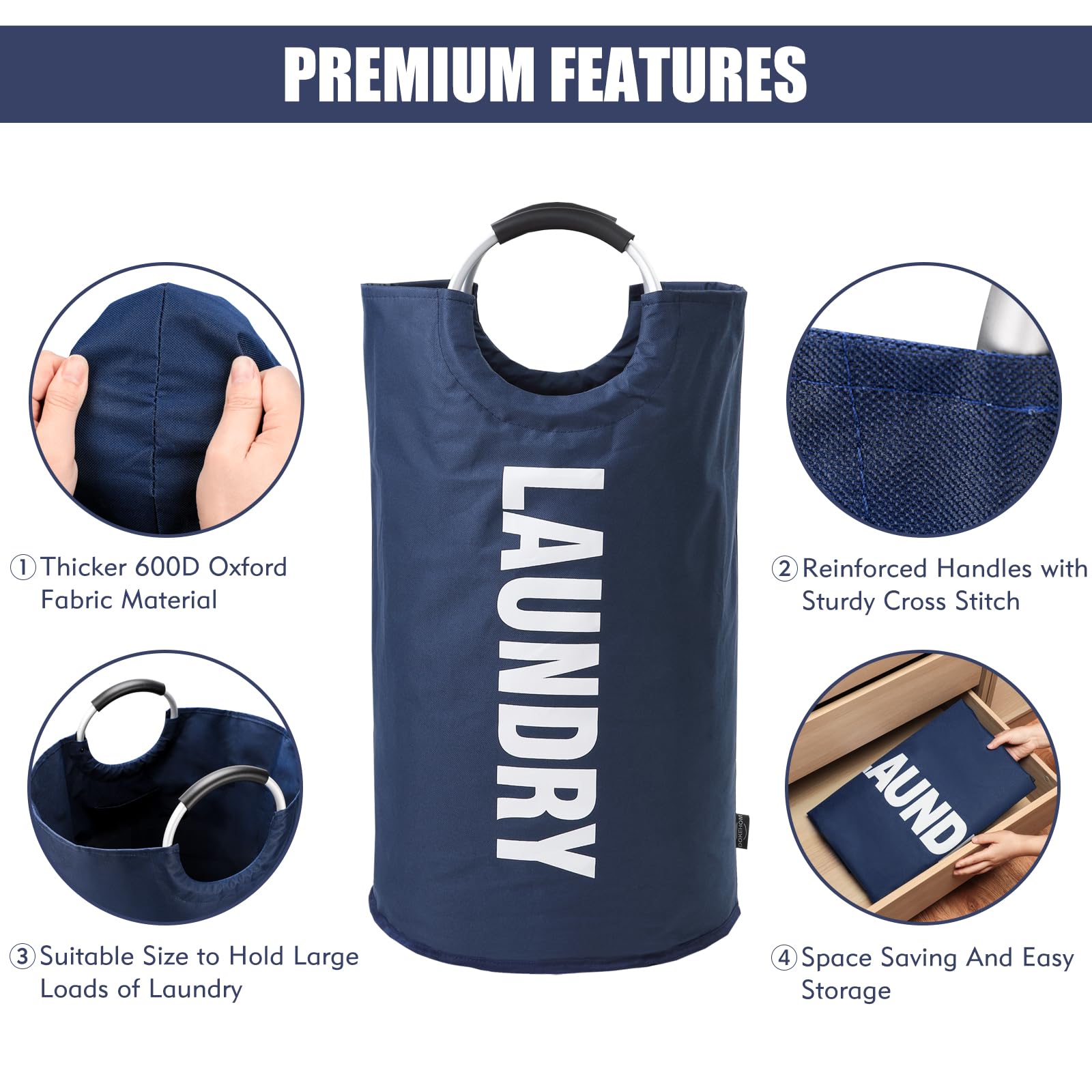 DOKEHOM 125L XL aluminum handle with soft grip for comfortable carrying