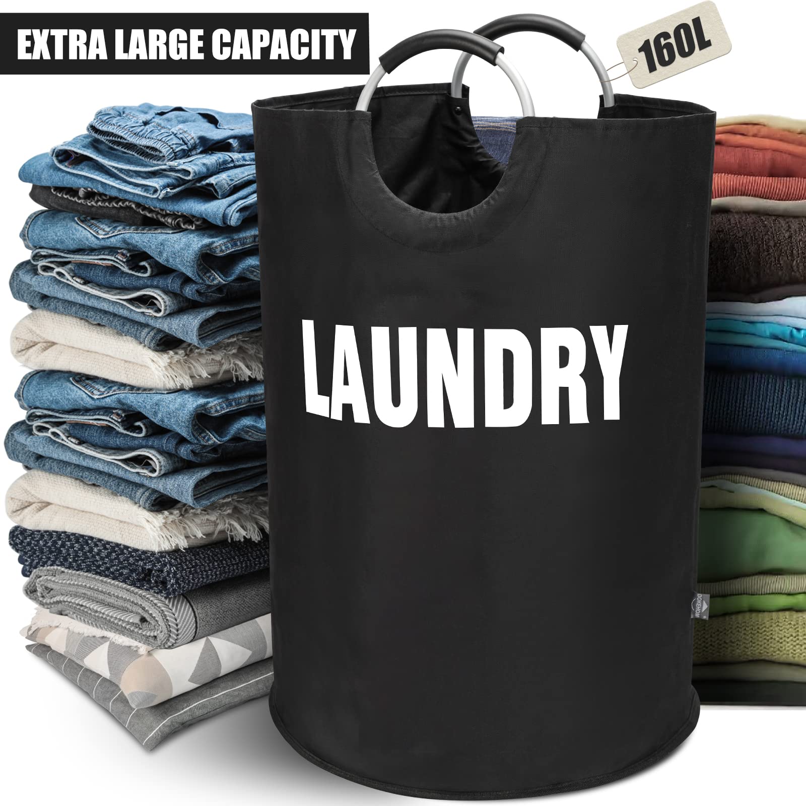 DOKEHOM 160L XXL capacity for piles of clothes and toys.