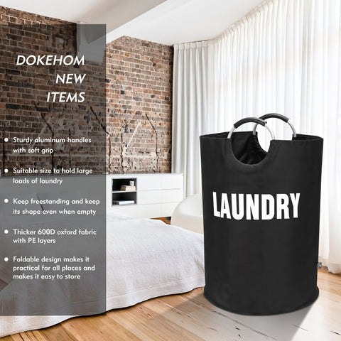 DOKEHOM 160L XXL laundry basket foldable design saves space.