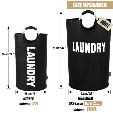 DOKEHOM 160L XXL basket features waterproof PE coating interior.