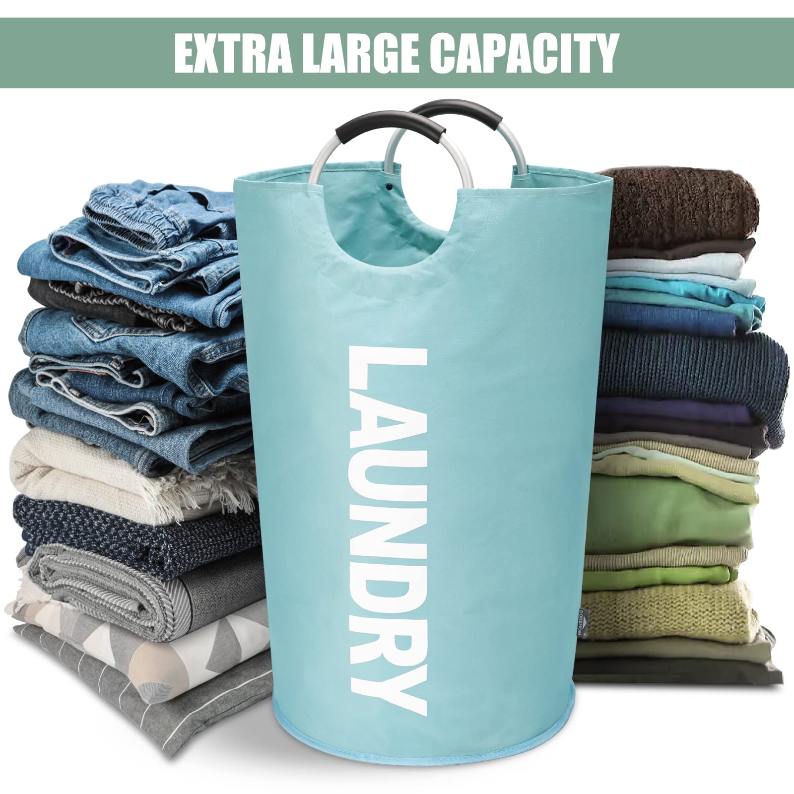 Open size 17.7 inches diameter and 31 inches tall for bulky loads