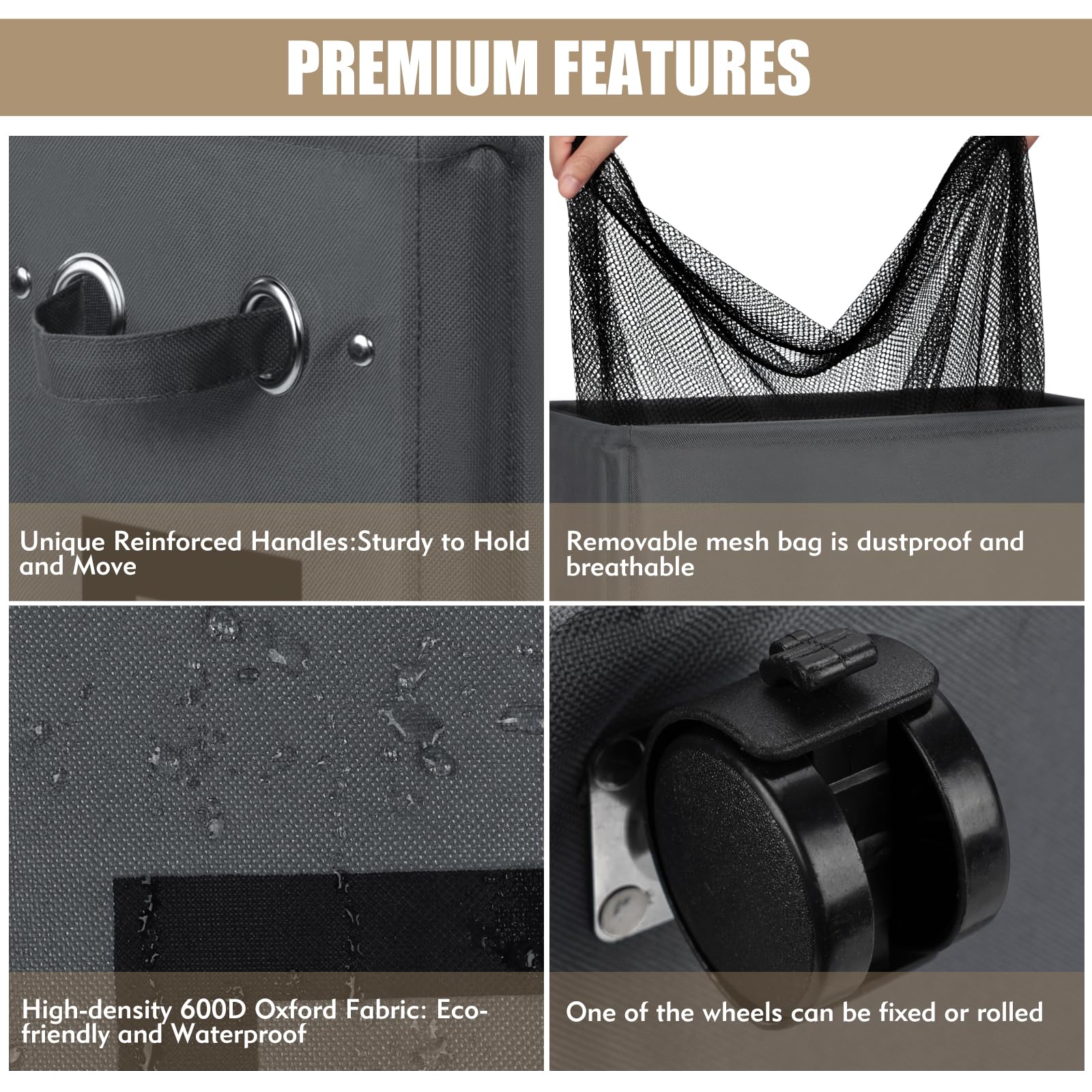 DOKEHOM foldable laundry bin fits under a bed or in a drawer.