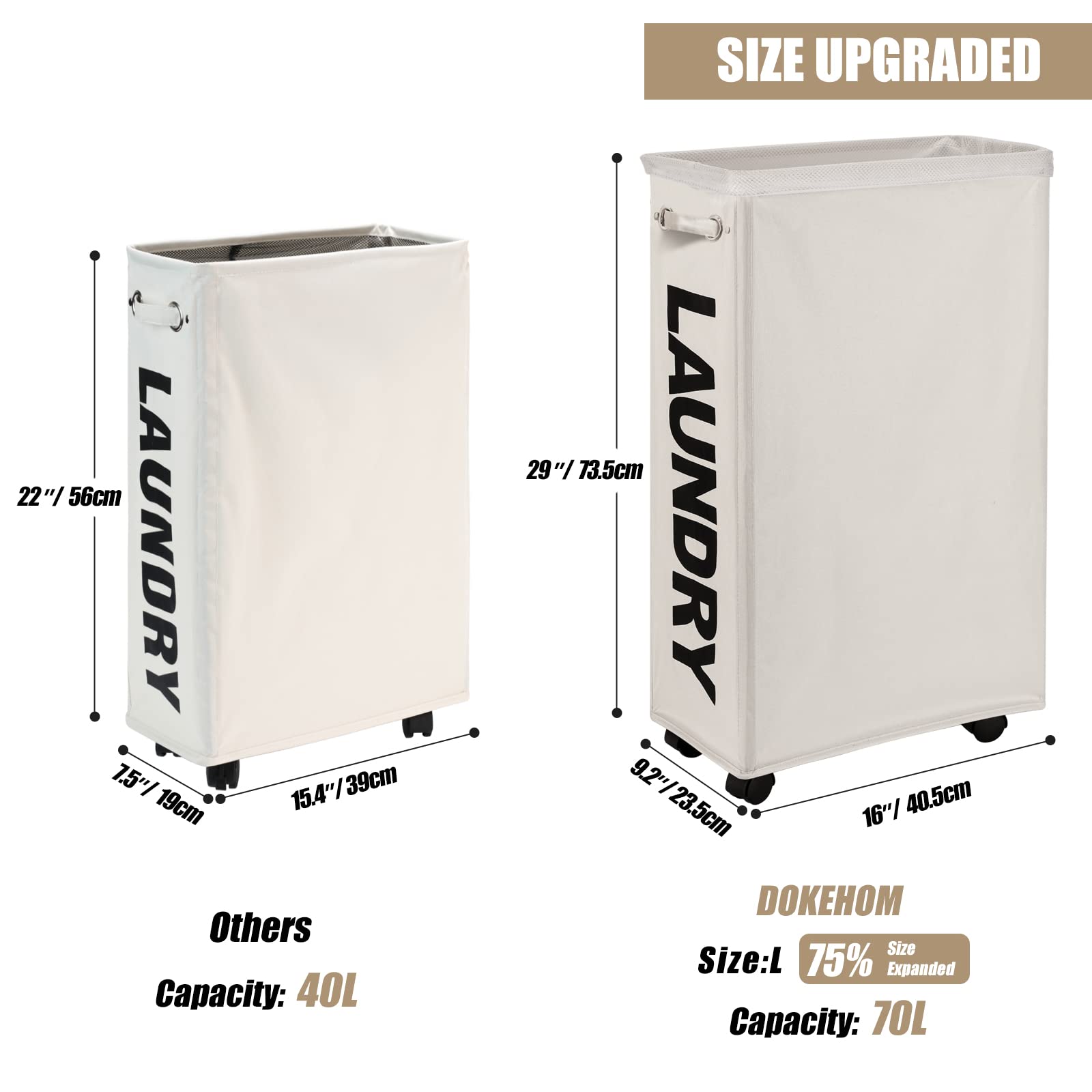 DOKEHOM foldable under-bed laundry bin saves closet space in small homes.