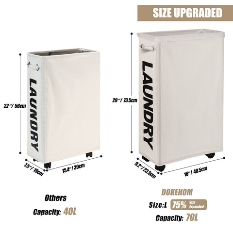 DOKEHOM foldable under-bed laundry bin saves closet space in small homes.