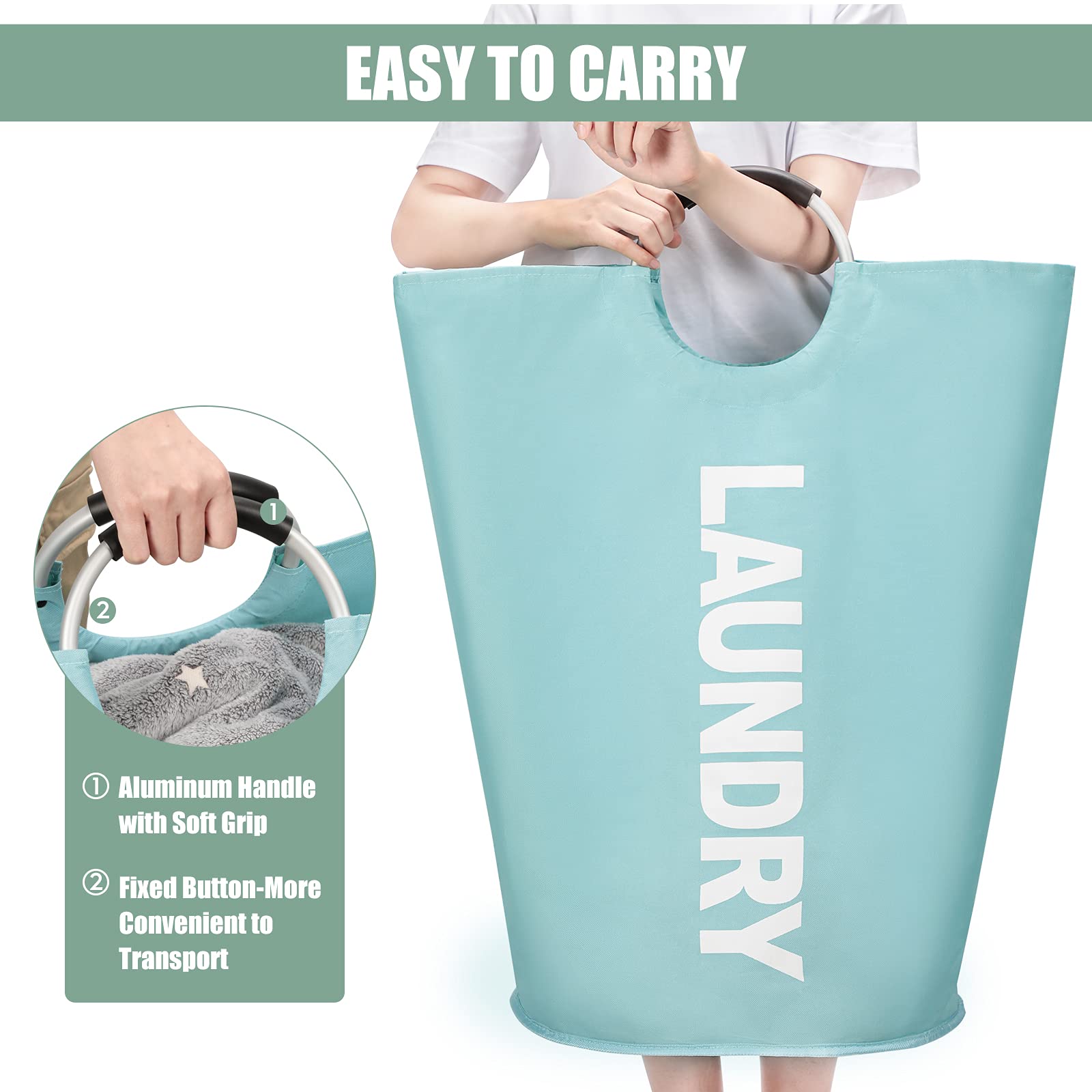 Moistureproof interior helps keep laundry dry and fresh